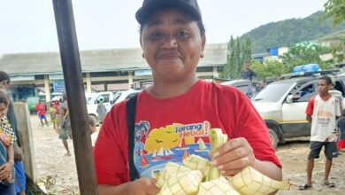 Pedagang Papua rutin terima pesanan daun ketupat di mana Idul Adha